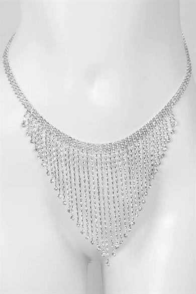 Gümüş Renk Taş Detaylı Tanga