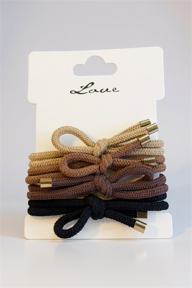 Karışık Renk 4lü Kurdele Detaylı Lastik Toka Set