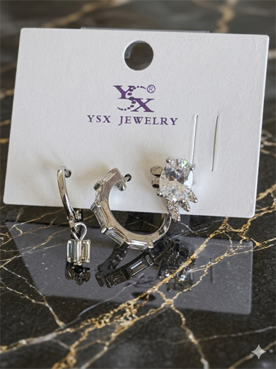 Gümüş Renk 3lü Ysx Küpe Set