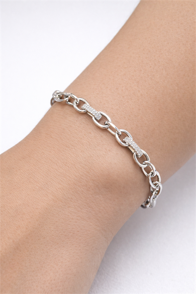 Gümüş Renk Taşlı Xuping Bileklik