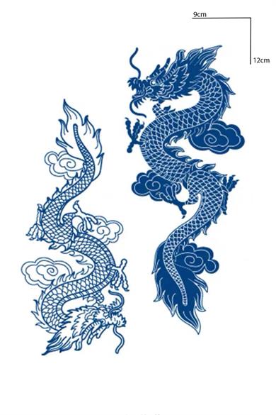 Ejderha Figürlü 12 Saat Sonra Kararan Geçici Dövme Tattoo
