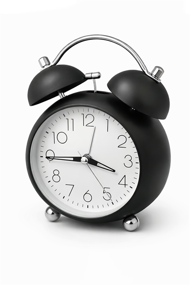 Siyah Renk Mini Dekoratif Işıklı Alarmlı Yuvarlak Masa Saati