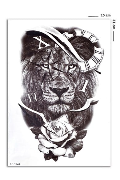Roma Rakamlı Aslan Geçici Dövme Tattoo