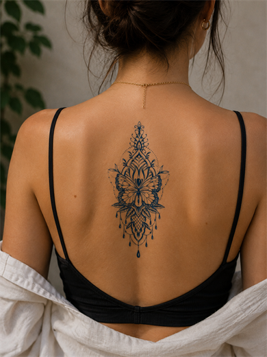 Kelebek Sonradan Kararan Yarı Kalıcı Geçici Dövme Tattoo