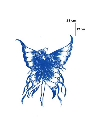 Kanatlı Kız Sonradan Kararan Yarı Kalıcı Geçici Dövme Tattoo