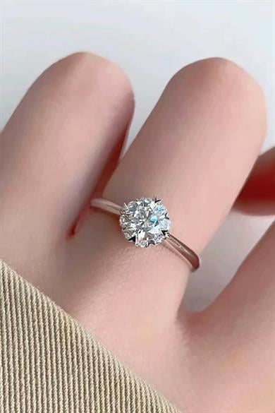 Gümüş Renk Tektaş Xuping Yüzük (6 Numara)