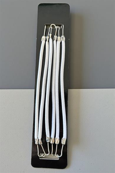 Beyaz Renk 6lı Kancalı Toka Set