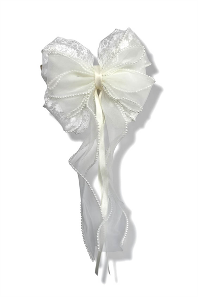 Krem Renk İnci Detaylı Otomat Toka