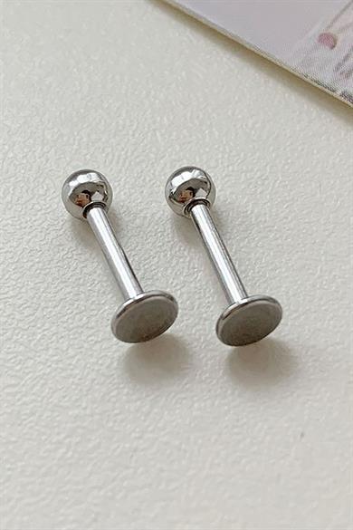 Top Detaylı Gümüş Renk Piercing