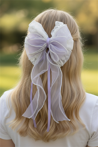 Mor Renk Kurdele Figürlü Otomat Toka