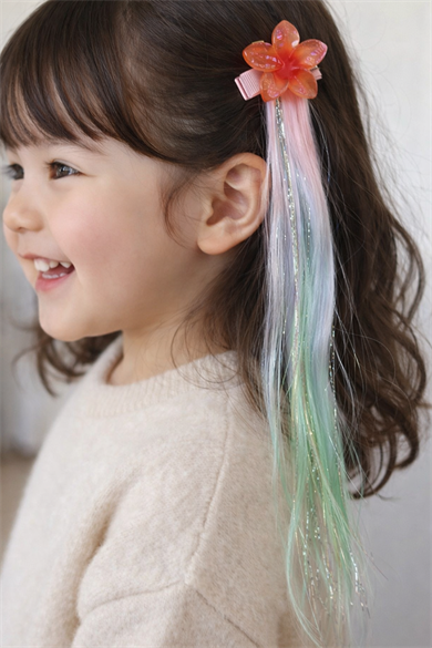 Karışık Renk Lotus Figürlü Saç Detaylı Çocuk Yan Toka