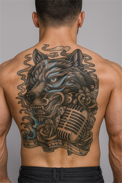 Geçici Kaplan Modelli Sırt Dövme Tattoo