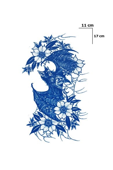 Yarasa Sonradan Kararan Yarı Kalıcı Geçici Dövme Tattoo