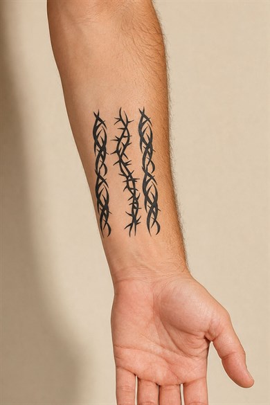 Tribal Dikenli Tel Geçici Dövme Tattoo