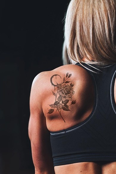 Gül Dalı Sonradan Kararan Yarı Kalıcı Geçici Dövme Tattoo