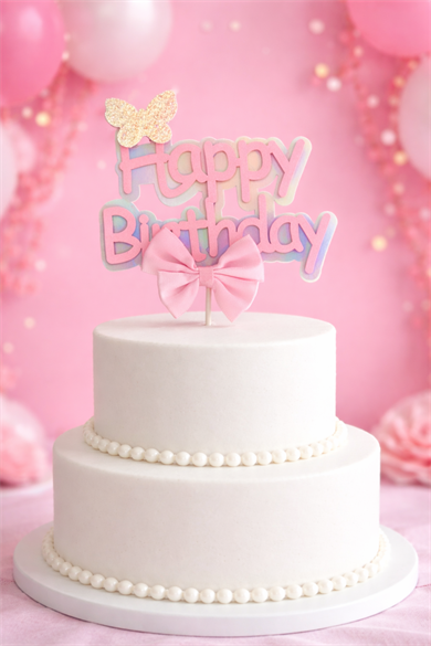 Happy Birthday Yazılı Pasta Süsü