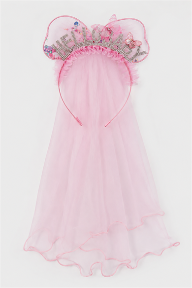 Pembe Renk Hello Baby Yazılı Tül Detaylı Çocuk Taç