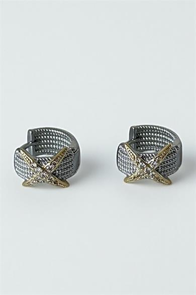 Çift Renk Taş Detaylı YSX Küpe