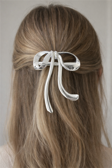 Gümüş Renk Kurdele Figürlü Metal Pens Toka