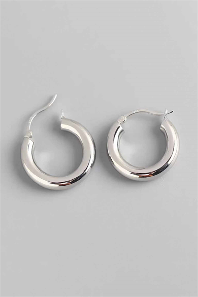 Gümüş Renk Halka Küpe (Çift)