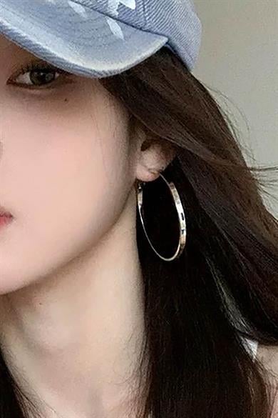 Gümüş Renk Halka Küpe 60MM (Çift)