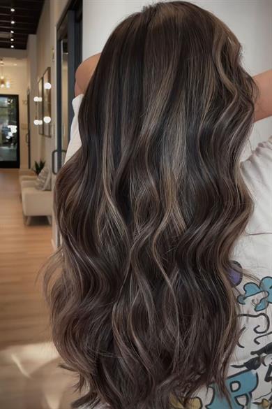 Isıya Dayanıklı Yarımay Çıt Çıt Saç - 2h6 - Kahverengi Balyaj - Dalgalı - 60 Cm - 110 Gr