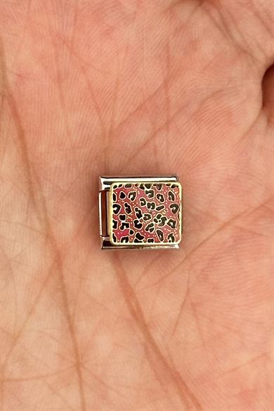 Gümüş Renk Leopar Desenli Çelik Nomination Charm (Tek)