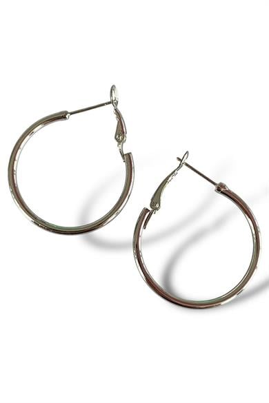 Gümüş Renk Halka Küpe 25MM (Çift)