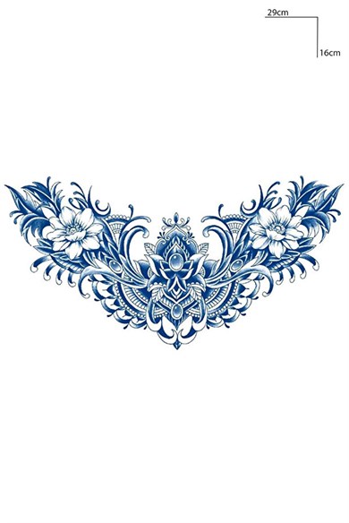 Çiçek Figürü Sonradan Kararan Yarı Kalıcı Geçici Dövme Tattoo