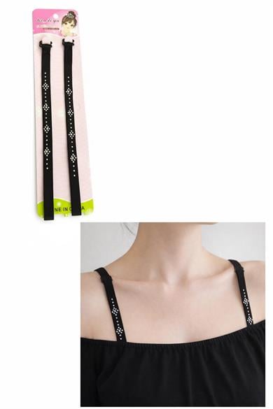 Siyah Renk Taşlı Sütyen Askısı