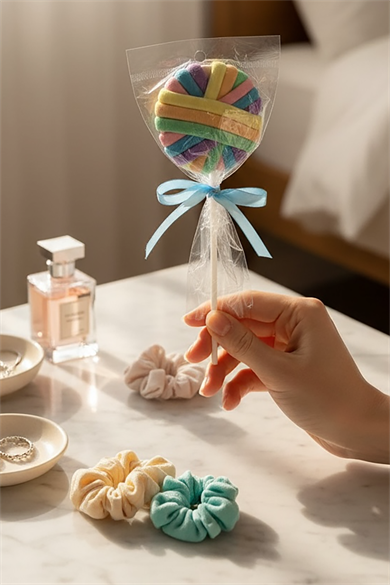 Karışık Renk Lolipop Figürlü Lastik Toka Set