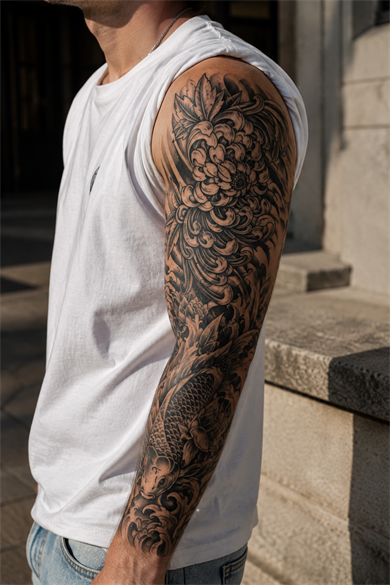 Balık Sonradan Kararan Yarı Kalıcı Geçici Kol Dövme Tattoo