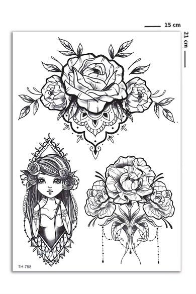 Çiçek Geçici Dövme Tattoo