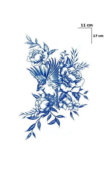 Çiçek Sonradan Kararan Yarı Kalıcı Geçici Dövme Tattoo