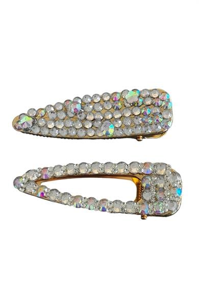 Altın Renk Hologram Taş Detaylı İkili Yan Toka