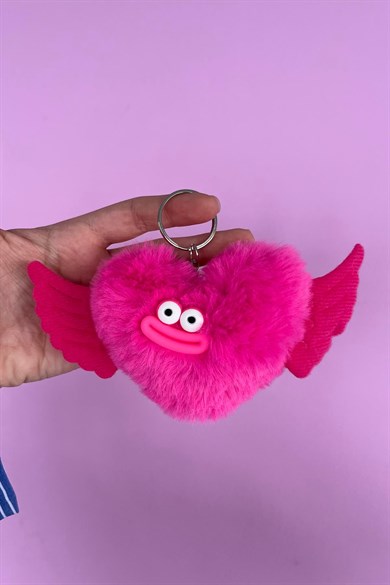Pembe Renk Canavar Figürlü Peluş Anahtarlık