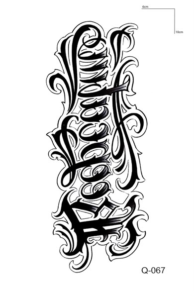 Yazılı Mini Geçici Dövme Tattoo