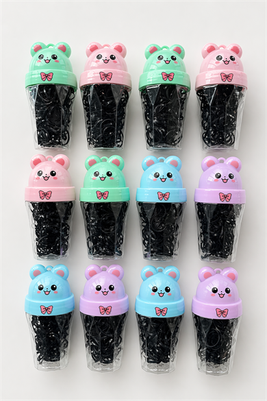 12li Siyah Renk Perma Lastik Toka Set