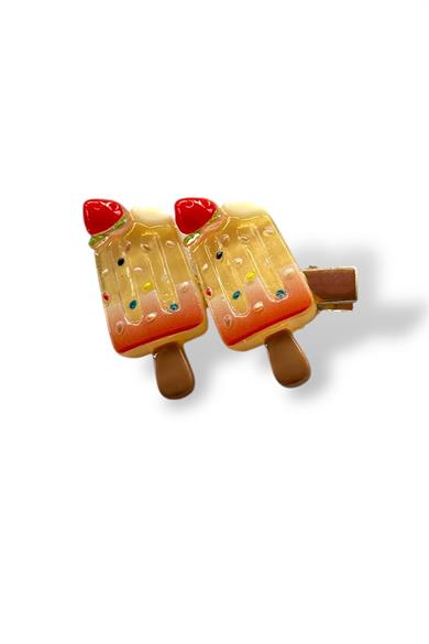 Sarı Renk Dondurma Figürlü Yan Toka