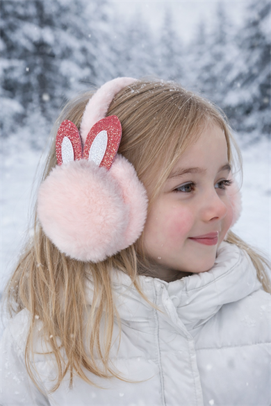 Açık Pembe Renk Kulak Figürlü Peluş Kulaklık