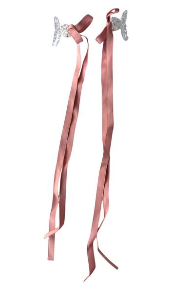 2li Pembe Renk Kurdele Detaylı Mandal Toka Set 