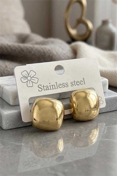 Altın Renk Çelik Küpe (Çift)