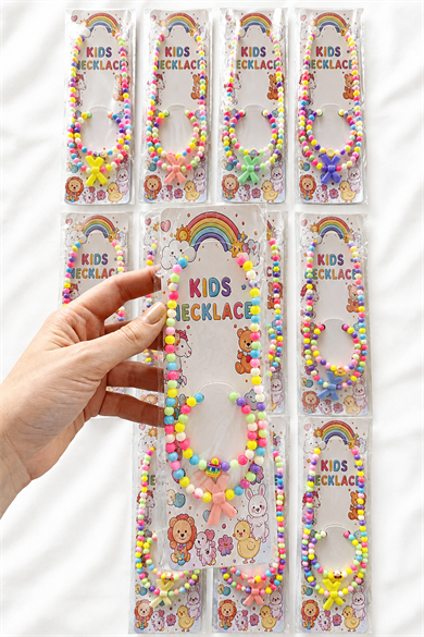 12li Karışık Figürlü Çocuk  Kolye/Bileklik Set