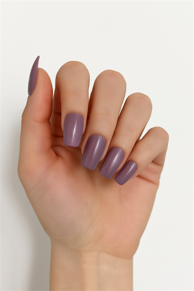 12li Lila Renk Kedi Gözü Yansımal Takma Tırnak Set (Yapıştırıcılı)