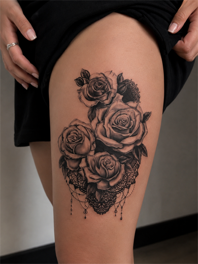 Hint Motifli Gül Geçici Dövme Tattoo
