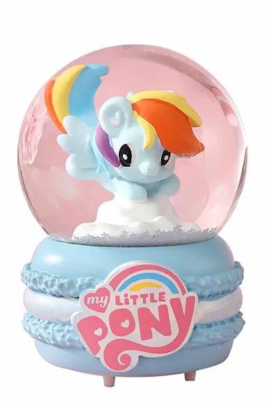Mavi Renk Unicorn Figürlü Orta Boy Işıklı Kar Küresi