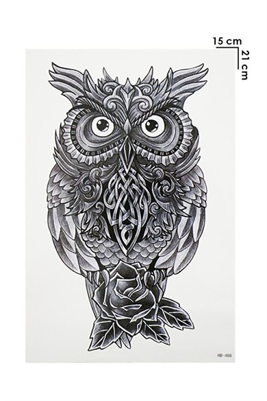 Baykuş Büyük Dövme Geçici Tattoo