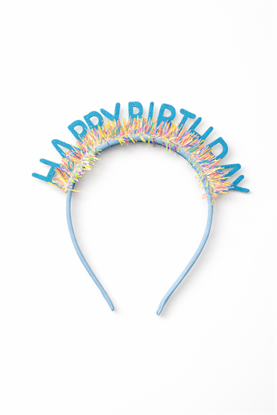 Mavi Renk Happy Birthday Yazılı Taç