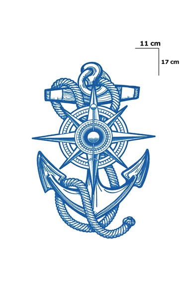 Çapa Sonradan Kararan Yarı Kalıcı Geçici Dövme Tattoo