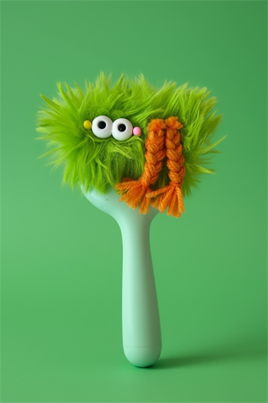 Yeşil Renk Canavar Figürlü Charm Takılabilir Saç Fırçası/Tarak